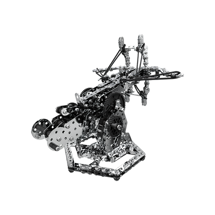 Highly detailed helicopter 3D puzzle metal model built from DIY Metal Kits, featuring rotating blades, landing gear, and alloy framework for mechanical design enthusiasts