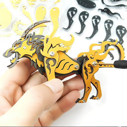 Tablefunny Siberian Wolf King DIY Metal Kit Model, Fun Desktop Display