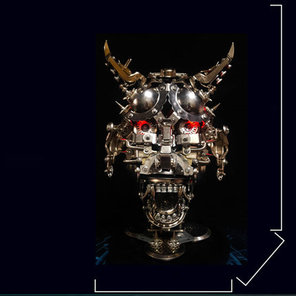 Tablefunny Steampunk Mechanical Oni Mask Metal Puzzle Kit - DIY 3D Model & Cool Desk Ornament