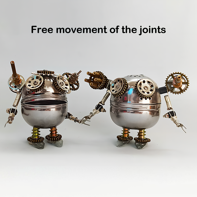 These Steampunk Mechanical Robot 3D puzzle Metal Kits feature "Free movement of the joints". Crafted with stainless-steel bodies and metal gears, their joints allow flexible poses. The assembly is challenging, and the finished robots, with movable joints and intricate designs, become engaging focal points for your funny table. Ideal for steampunk lovers and puzzle enthusiasts, they blend industrial art with interactive charm, adding a unique mechanical vitality to your space.