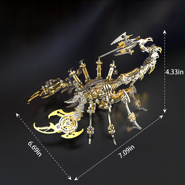 Movable claw mechanism of the scorpion **metal model kit** featuring precision-cut parts, perfect for fans of complex **puzzle mécanique métal** assembly.