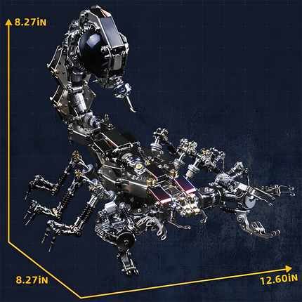 Table Funny Steampunk Mechanical Scorpion 3D Puzzle Metal Kit - A striking project for mechanics, steampunk fans, and design lovers, this creation presents a mechanical scorpion with metallic components, intricate gear-driven mechanisms, and futuristic-vintage design, sized at 8.27×8.27×12.60in. It’s a desk-centerpiece-worthy Table Funny signature piece that blends engineering precision, artistic creativity, and substantial scale, ideal for those seeking a bold build and a distinctive display.