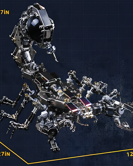 Table Funny Steampunk Mechanical Scorpion 3D Puzzle Metal Kit - A striking project for mechanics, steampunk fans, and design lovers, this creation presents a mechanical scorpion with metallic components, intricate gear-driven mechanisms, and futuristic-vintage design, sized at 8.27×8.27×12.60in. It’s a desk-centerpiece-worthy Table Funny signature piece that blends engineering precision, artistic creativity, and substantial scale, ideal for those seeking a bold build and a distinctive display.