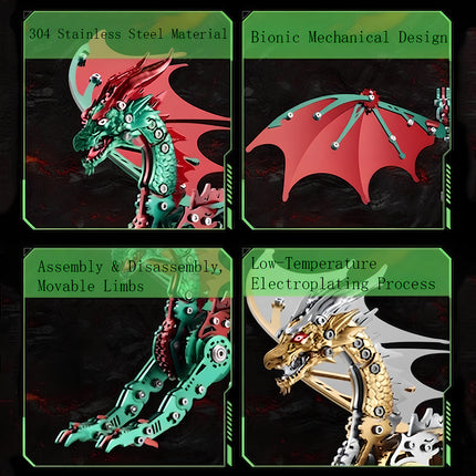 Tablefunny Mechanical Dragon DIY 3D Metal Model Kit- Adult Hobby Assembly Puzzle
