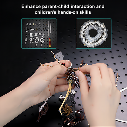It comes with diverse components (including metal parts, gears, and tools) and neatly packaged pieces, providing a rich assembly experience.
The hands-on assembly process not only enhances collaboration and communication between parents and children but also cultivates children’s fine motor skills, spatial cognition, and problem-solving abilities.
It’s an ideal choice for family bonding activities, combining educational value with the fun of mechanical art creation.