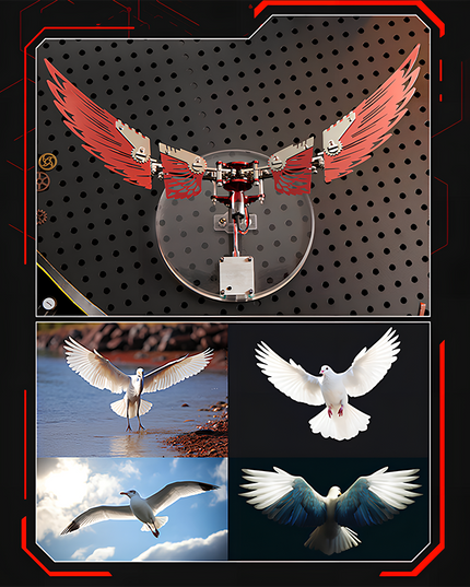 Bionic Mechanical Bird 3D Puzzle Metal Kit - A captivating DIY toy for mechanics and bionic design enthusiasts, this self-assembled piece showcases a bionic mechanical bird with red metallic wings, replicating the wing movement of real birds like seagulls and doves. It embodies the fusion of bionic engineering and mechanical art, inviting you to craft a table funny piece of bio-mechanical artistry with precision and innovative sensibility.