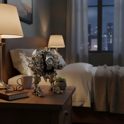  Steampunk Robot Taurus Metal Model, a unique 3D assembly metal kit, decorates your bedside or fun desk, adding a distinctive touch to your bedroom decor.