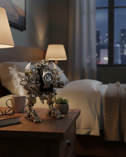  Steampunk Robot Taurus Metal Model, a unique 3D assembly metal kit, decorates your bedside or fun desk, adding a distinctive touch to your bedroom decor.