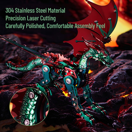 Tablefunny Mechanical Dragon DIY 3D Metal Model Kit- Adult Hobby Assembly Puzzle