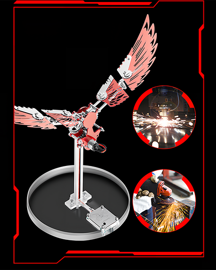 Mechanical Bird 3D Puzzle Metal Kit - A captivating DIY toy for mechanics and art enthusiasts, this self-assembled piece showcases a mechanical bird with red metallic wings, crafted through precision processes like laser cutting and metal grinding. It embodies the fusion of mechanical engineering and artistic design, inviting you to craft a table funny piece of dynamic mechanical artistry with precision and creative sensibility.