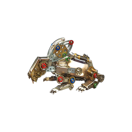 Mechanical Rabbit 3D Puzzle Metal Kit by Table Funny - A vibrant DIY project for mechanics and steampunk lovers, this self-assembled creation presents a mechanical mouse with metallic components, colorful gear-driven mechanisms, and vintage-inspired design. It’s a desk-worthy Table Funny signature piece that blends engineering precision with artistic creativity, ideal for those seeking a colorful build and a distinctive display.