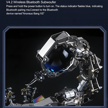 Table Funny Steampunk Mechanical Scorpion 3D Puzzle Metal Kit with V4.2 Wireless Bluetooth Subwoofer - A standout project from Table Funny for mechanics, steampunk fans, and tech lovers, this creation presents a mechanical scorpion with metallic components, intricate gear-driven mechanisms, and futuristic-vintage design integrated with a V4.2 Wireless Bluetooth Subwoofer. It’s a desk-centerpiece-worthy Table Funny signature piece that blends engineering precision