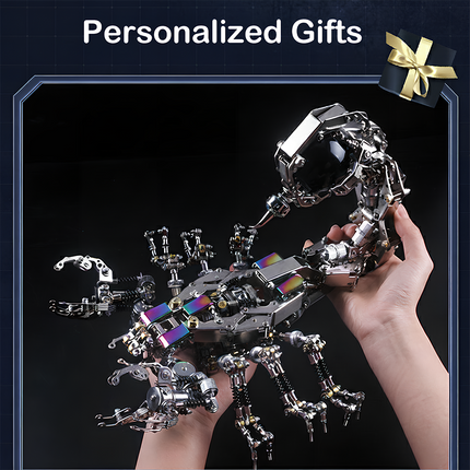 Steampunk Mechanical Scorpion 3D Puzzle Metal Kit - A Unique Personalized Gift - A standout DIY project for mechanics, steampunk fans, and gift givers, this creation presents a mechanical scorpion with metallic components, intricate gear-driven mechanisms, and futuristic-vintage design. As a personalized gift, it offers a rewarding assembly experience and becomes a desk-centerpiece-worthy statement piece that blends engineering precision with artistic creativity