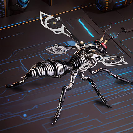 This Cyberpunk Mechanical Wasp 3D Puzzle Metal Kit features a sleek black-and-silver design with mechanical details and futuristic wing patterns. Set against a tech-inspired background, the finished product, with its intricate structures and dynamic pose, serves as a striking focal point for your display or funny table. Blending insect aesthetics with cyberpunk industrial art, it’s ideal for sci-fi lovers and puzzle enthusiasts, adding a unique mechanical and futuristic charm to your space.