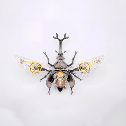 Tablefunny Steampunk Rhinoceros Beetle -  DIY Mechanical Insect Model & Interactive Desktop Decor