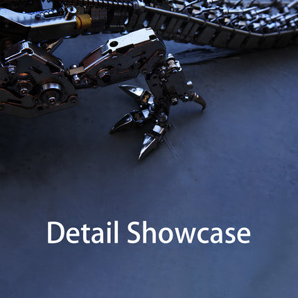 DIY 3D puzzle Metal Kits - Detail Showcase: Precision-engineered mechanical claw (sharply polished metallic talons, intricately interlocked joint mechanisms, weathered industrial-textured segments) — this exquisitely crafted 3D puzzle metal component blends rugged mechanical durability with razor-sharp design, embodying the meticulous artistry of high-precision metal assembly.