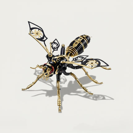 Steampunk metal insect model kit, a challenging 3D mechanical puzzle for adults.