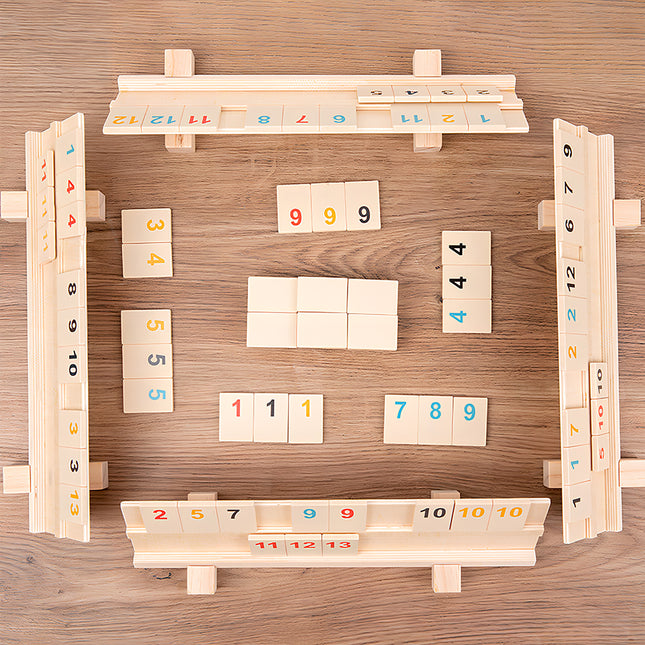 Tablefunny Large Size Wooden Number Card Game Set | Family-Friendly Rummikub Style Strategy Game