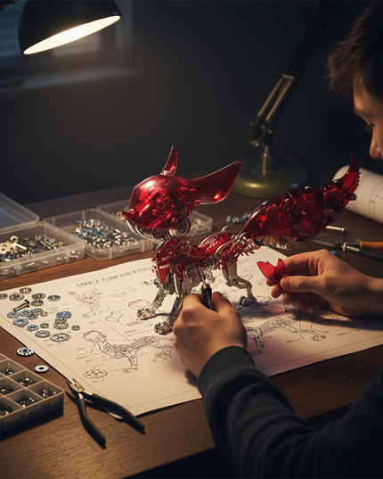 Tablefunny Metal Fox Assembly Model, DIY Metal Kit 339PCS