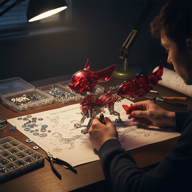 Tablefunny Metal Fox Assembly Model, DIY Metal Kit 339PCS