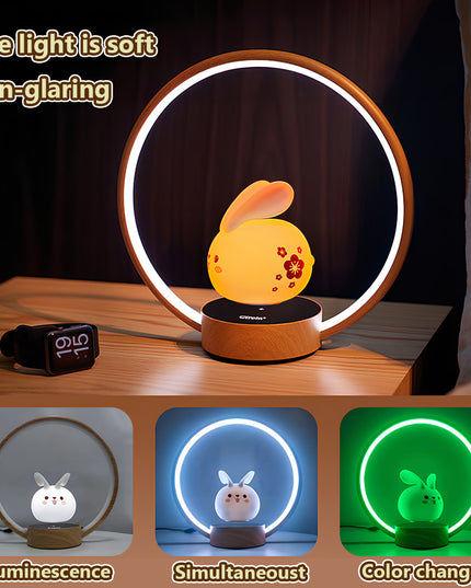 Tablefunny Magnetic Levitation Rabbit Lamp Desktop Ornament - Floating LED - lit Bunny with Elegant Base