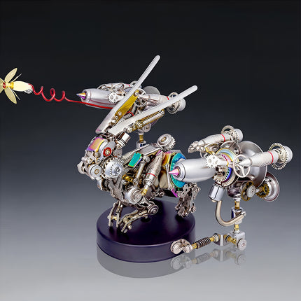 Tablefunny Steampunk Mechanical Rabbit & Missile Base -3D Metal Puzzle Kits