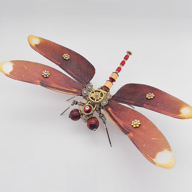 Funny Table Statement Piece - 3D Puzzle Metal Kits DIY Steampunk Dragonfly Metal Model: Ideal for Collector Cabinets, Handmade Market Booths & Studio Gallery Displays