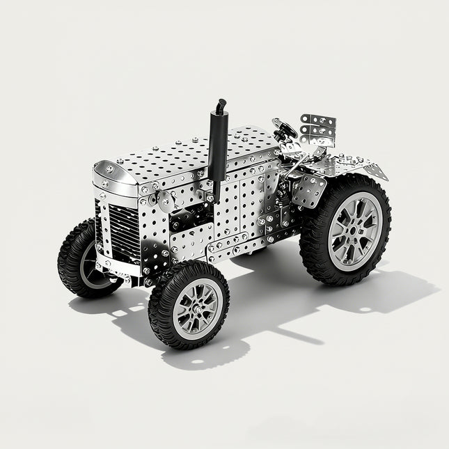 Vintage Tractor 3D puzzle Metal Kits - A thoughtful gift for DIY lovers, this DIY assembled table funny model features an authentic, intricate, and nostalgic farm vehicle design. It lets recipients enjoy the joy of building from scratch and the satisfaction of owning a mini mechanical classic, making it a memorable present for a captivating desktop display.