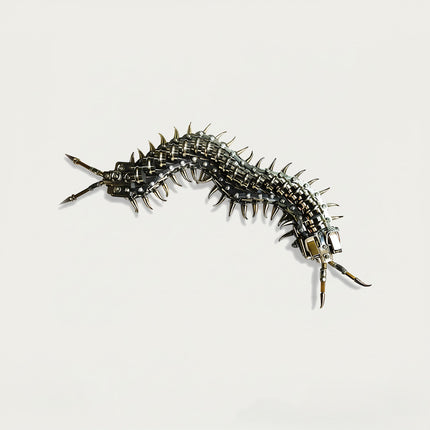 A unique and spiky mechanical centipede Metal Kits, a challenging DIY 3D puzzle that makes an edgy funny table decor.