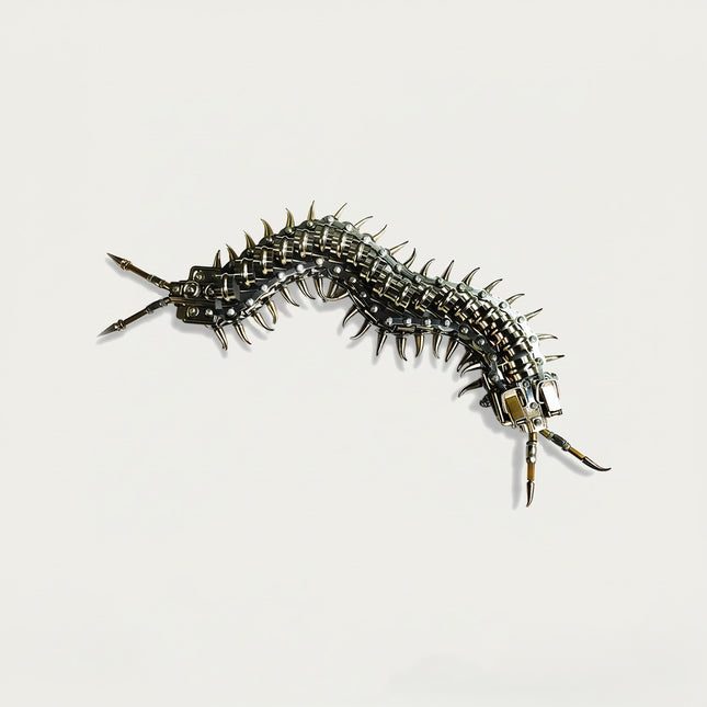 A unique and spiky mechanical centipede Metal Kits, a challenging DIY 3D puzzle that makes an edgy funny table decor.