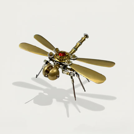 Steampunk dragonfly metal model kit for funny table decor. DIY 3D puzzle metal kits, perfect for unique home or office decoration