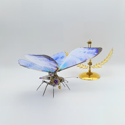 Exquisite butterfly-shaped DIY 3D puzzle metal model - funny table decor with mechanical details, assembled from premium metal kits