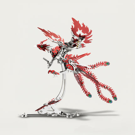 Crimson Phoenix 3D puzzle Metal Kits - Premium metal craft with fiery design, offering fun and challenging DIY assembly, a robust metal model ideal for playful interaction, eye-catching funny table decoration, and distinctive artistic collection