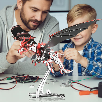 Tablefunny Metal Thunder Dragon Assembly Model - 3D Stainless Steel DIY Puzzle Toy