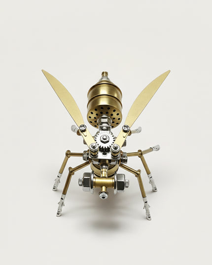 Mechanical Wasp 3D Puzzle Metal Kit - A captivating fun toy for steampunk and mechanics lovers, this DIY-assembled tabletop gem features a vintage brass-toned mechanical insect design with intricate gears, wing details, and mechanical limbs. It inspires you to craft a piece of ingenuity with precision. It’s also a superb showcase of craftsmanship, ideal for collectors of steampunk models and lovers of industrial art with a distinctive twist.