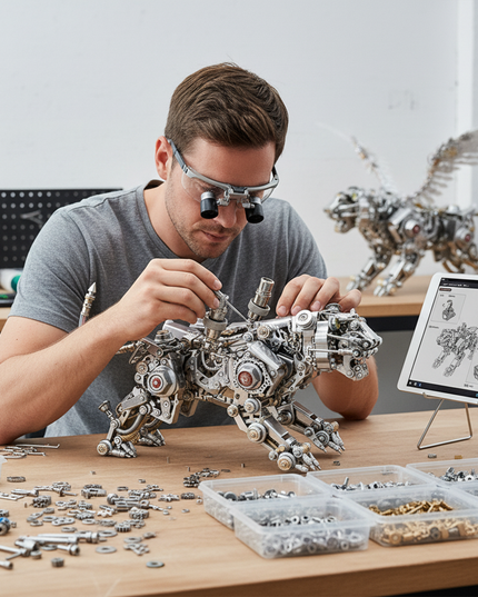 Tablefunny Fortune Tiger 3D Metal Puzzle Kit - Exquisite DIY Model, Creative Desktop Display