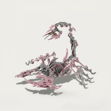 Mechanical Pink Scorpion 3D puzzle Metal Kits, suitable for puzzle lovers seeking a unique assembly experience, aesthetic enthusiasts drawn to its chic pink-gray color scheme, and collectors/hobbyists looking for distinctive display items, offers a fun and challenging build with stylish metallic-pink details. It’s a trendy, futuristic-mecha premium metal model perfect for chic living space decor, eye-catching display, and a fashionable accent piece for your funny table that combines arachnid allure with mec