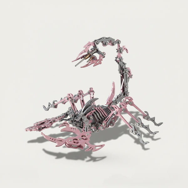 Mechanical Pink Scorpion 3D puzzle Metal Kits, suitable for puzzle lovers seeking a unique assembly experience, aesthetic enthusiasts drawn to its chic pink-gray color scheme, and collectors/hobbyists looking for distinctive display items, offers a fun and challenging build with stylish metallic-pink details. It’s a trendy, futuristic-mecha premium metal model perfect for chic living space decor, eye-catching display, and a fashionable accent piece for your funny table that combines arachnid allure with mec