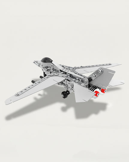 Fighter Jet 3D puzzle Metal Kits - DIY assembled funny table metal model, authentic, intricate, aerodynamic, precise, and dynamic design with superior metal artistry, offering fun and challenging assembly for impressive desktop decoration