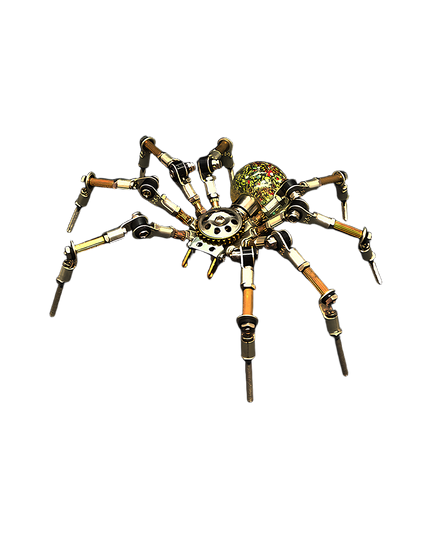 Mechanical Spider 3D Puzzle Metal Kit (Multicolored Textured Design) - A captivating fun toy for mechanics and art enthusiasts, this DIY-assembled tabletop piece features a mechanical spider design with a multicolored, textured body part and intricate metallic limb details. It challenges you to craft a piece of uniqueness with precision. It’s also a superb showcase of craftsmanship, ideal for collectors of mechanical models and lovers of industrial art with an eclectic, artistic twist.