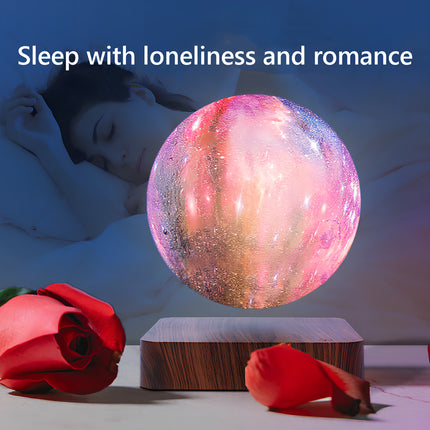 Romantic magnetic levitating galaxy lamp night light, creating a peaceful atmosphere for sleep