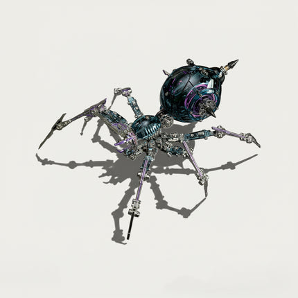 Mechanical Spider 3D Puzzle Metal Kit - A mesmerizing fun toy for mechanics and artistic design enthusiasts, this DIY-assembled tabletop wonder showcases a sleek, iridescent black-purple mechanical spider design with intricate gear and limb details. It encourages you to engineer a piece of sophistication with precision. Beyond being a visually captivating desktop ornament, it embodies a fusion of dark steampunk and futuristic elegance
