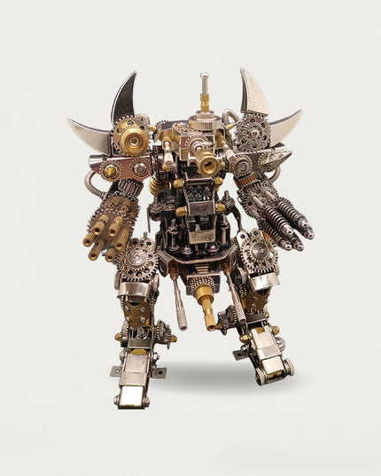 Mechanical warrior 3D puzzle Metal Kits - DIY assembled funny table metal model, ideal for engaging assembly, creative play, and steampunk-themed desktop decoration with intricate gears and premium craftsmanship