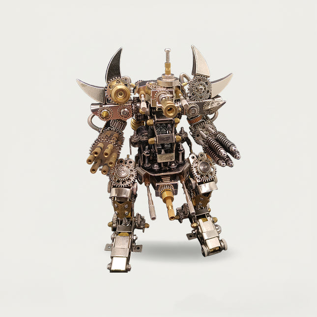 Mechanical warrior 3D puzzle Metal Kits - DIY assembled funny table metal model, ideal for engaging assembly, creative play, and steampunk-themed desktop decoration with intricate gears and premium craftsmanship