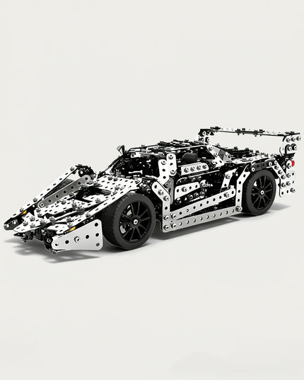 Supercar 3D puzzle Metal Kits - DIY assembled funny table metal model, sleek, intricate, and realistic sports car design with detailed mechanical components, offering fun and challenging assembly, and high-precision metal artistry for stylish desktop decoration