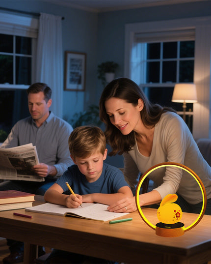 Tablefunny Magnetic Levitation Rabbit Lamp Desktop Ornament - Floating LED - lit Bunny with Elegant Base