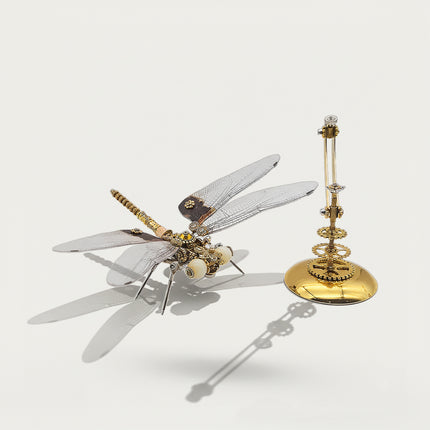DIY 3D Puzzle Metal Kits - Translucent Steampunk Dragonfly Metal Model: Enjoy the Joy of Assembling Delicate Parts, Then Showcase as a Sleek Funny Table Decor