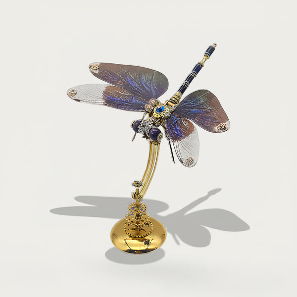 DIY 3D Puzzle Metal Kits - Iridescent Steampunk Dragonfly Metal Model: Enjoy Parent-Child Assembly Fun, Then Display as a Shimmering Funny Table Decor