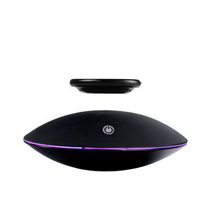 Universal magnetic levitation display base with floating platform and purple LED light
