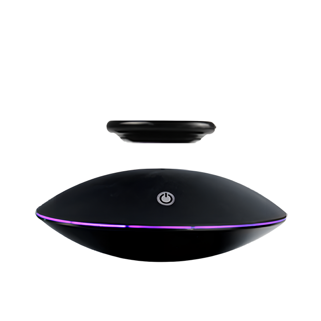 Universal magnetic levitation display base with floating platform and purple LED light